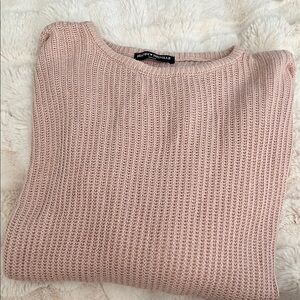 Brandy Melville Dusty Rose Ribbed Crewneck Sweater